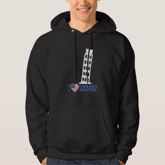 Ik hou van de Londense hoofdtoren van Pisa Italy P Hoodie (Voorkant)