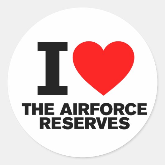 Ik hou van de luchtmacht Reserves Ronde Sticker (Voorkant)