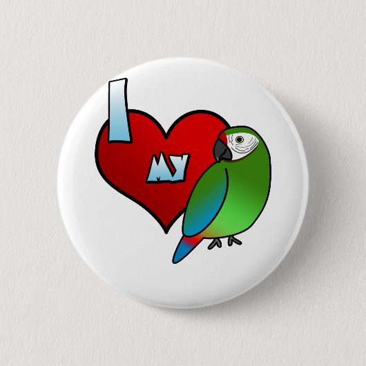 Ik hou van de Macaw van mijn Buffon. Ronde Button 5,7 Cm (Voorkant)