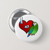 Ik hou van de Macaw van mijn Buffon. Ronde Button 5,7 Cm (Voorkant /achterkant)