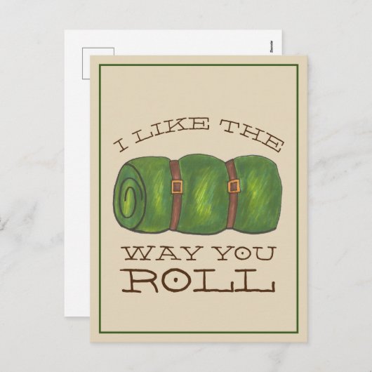 Ik hou van de manier waarop je de slaapzak rolt feestdagenkaart (Voorkant / Achterkant)