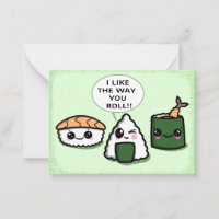 Ik hou van de manier waarop je Kawaii Sushi Kaart 