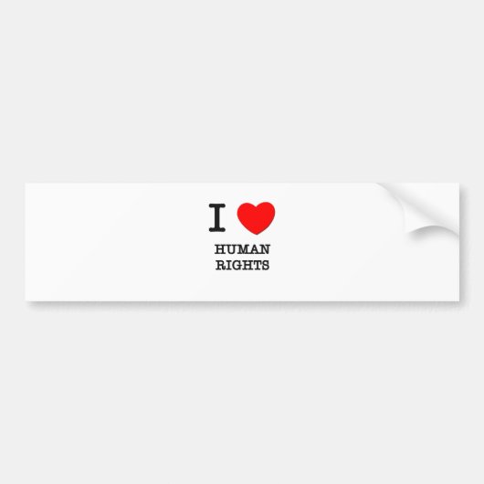 Ik hou van de mensenrechten bumpersticker (Voorkant)
