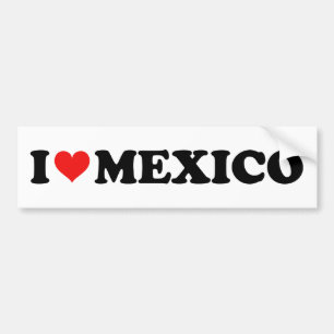 Ik hou van de Mexicaanse rode hartwagen Bumpersticker