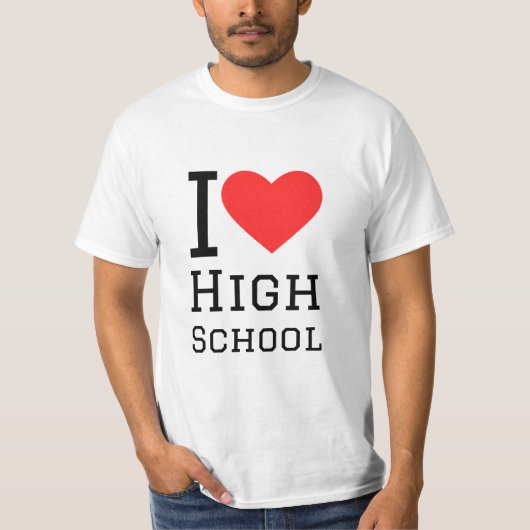 Ik hou van de middelbare school t-shirt (Voorkant)