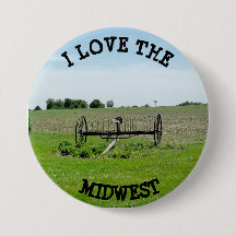 Ik hou van de MIdwest Farming Landscape Button