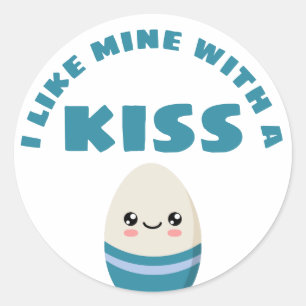 Ik hou van de mijne met een kus ronde sticker