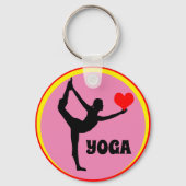Ik hou van de mode Yoga & Red Heart / Yogini godin Sleutelhanger (Achterkant)