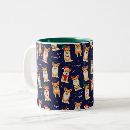 Ik hou van de Mok met tweetone koffie voor Kerstmi (Voorkant links)