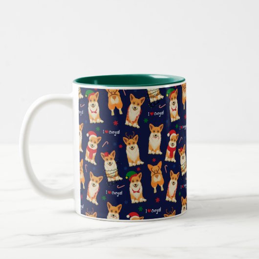 Ik hou van de Mok met tweetone koffie voor Kerstmi (Links)