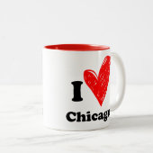 Ik hou van de Mok van Chicago Two-Tone Coffee (Voorkant rechts)