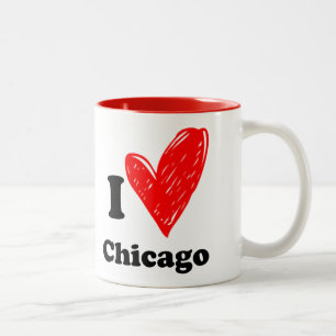 Ik hou van de Mok van Chicago Two-Tone Coffee