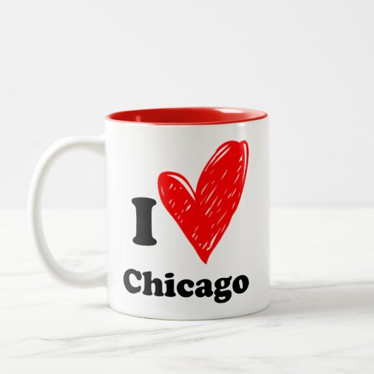 Ik hou van de Mok van Chicago Two-Tone Coffee (Links)
