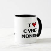 Ik hou van de mok van de cyber-kerstinkopen-koffie (Voorkant rechts)