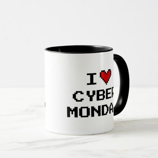 Ik hou van de mok van de cyber-kerstinkopen-koffie (Voorkant rechts)