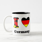 Ik hou van de Mok van een tweetone koffie in Duits (Links)