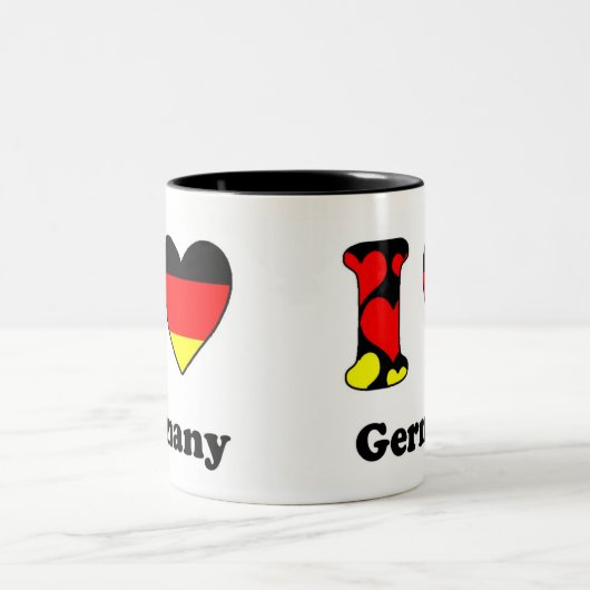 Ik hou van de Mok van een tweetone koffie in Duits (Center)