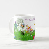 Ik hou van de mok van tuinkoffie (Voorkant links)