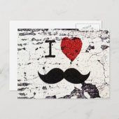 Ik hou van de Mustache Rustic Custom Briefkaart (Voorkant / Achterkant)