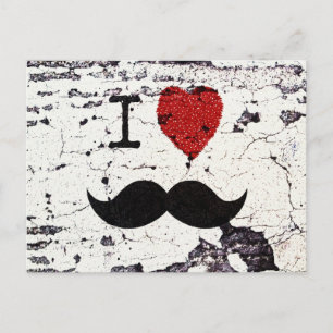 Ik hou van de Mustache Rustic Custom Briefkaart