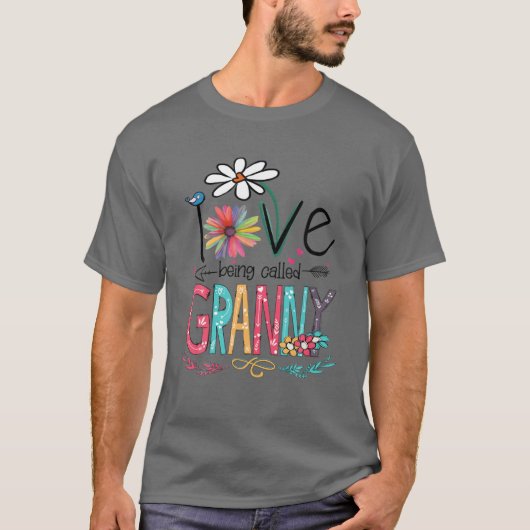 Ik hou van de naam Granny Sunflower T-shirt (Voorkant)