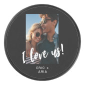 Ik hou van de Namen van het Manuscript en de Foto Hockey Puck (Voorkant)