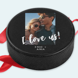 Ik hou van de Namen van het Manuscript en de Foto  Hockey Puck