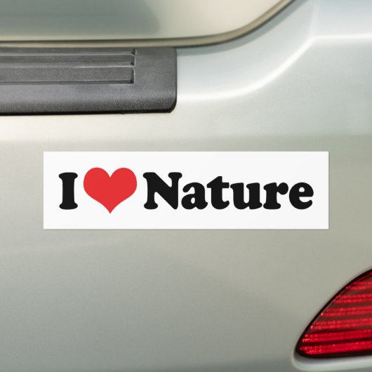 Ik hou van de natuur bumpersticker (Op auto)