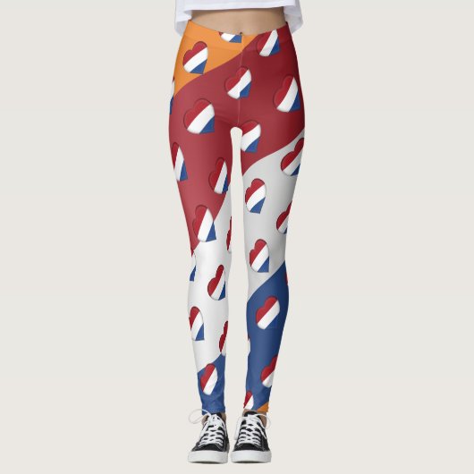 Ik hou van de Nederlandse vlag Funny Leggings (Voorkant)