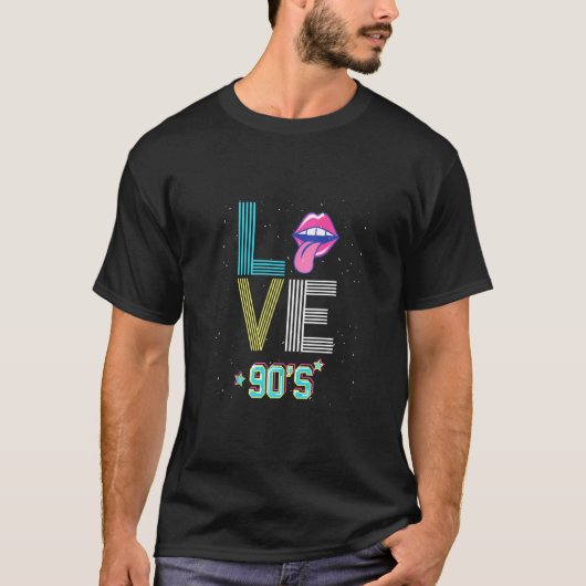 Ik hou van de Nineties Retro Kijk naar de Lips Vin T-shirt (Voorkant)