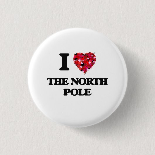 Ik hou van de Noordpool Ronde Button 3,2 Cm (Voorkant)