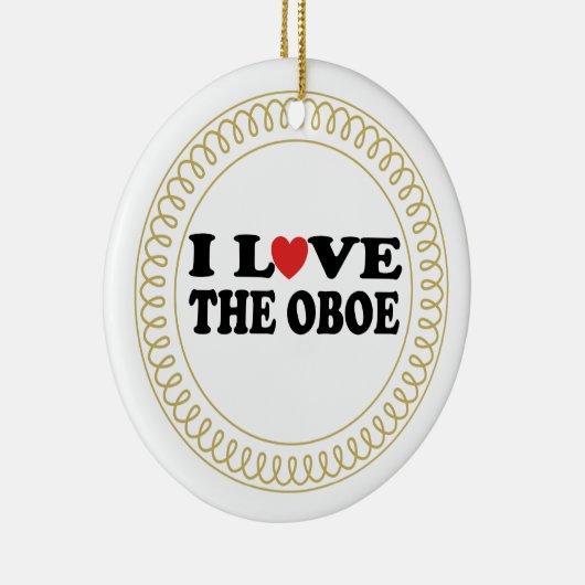 Ik hou van de Oboe Music-kerstcadeautjes Keramisch Ornament (Rechts)