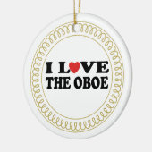 Ik hou van de Oboe Music-kerstcadeautjes Keramisch Ornament (Links)