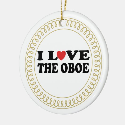 Ik hou van de Oboe Music-kerstcadeautjes Keramisch Ornament (Links)