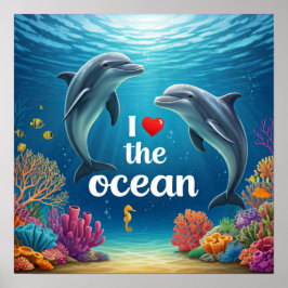 Ik hou van de oceaan poster