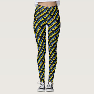 Ik hou van de Oekraïense vlag en de typografische  Leggings
