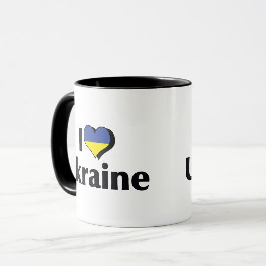 Ik hou van de Oekraïense vlag Mok (Voorkant links)