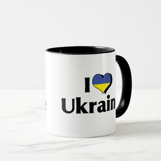 Ik hou van de Oekraïense vlag Mok (Voorkant rechts)