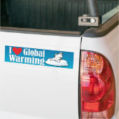 Ik hou van de opwarming van de aarde bumpersticker (Op Truck)
