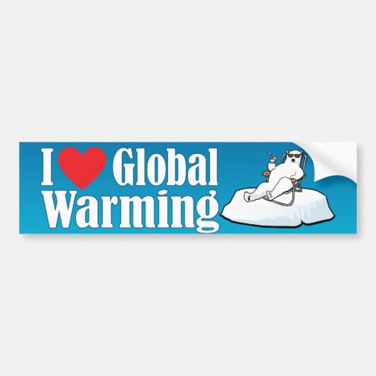 Ik hou van de opwarming van de aarde bumpersticker (Voorkant)