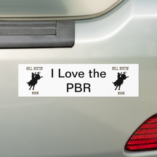 "Ik hou van de PBR" Westerne Rodeo-Bumpersticker Bumpersticker (Op auto)