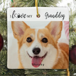 Ik hou van de persoonlijke foto van mijn groothond keramisch ornament<br><div class="desc">Ik hou van mijn groothond! .. Verrassend je favoriete Dog Grandma deze Moederdag, Kerstmis of haar verjaardag met dit superschattige ornament van de aangename huisfoto. Geef het perfecte cadeautje aan je ouders en grootouders van je honden met dit grappige ornament van het hondenliefje! "I Love My Granddog" met hart en...</div>