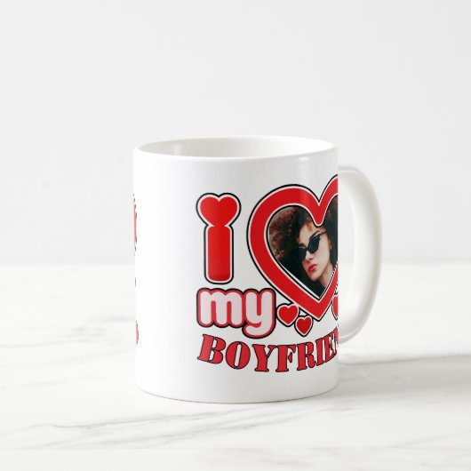Ik hou van de persoonlijke foto van mijn vriend koffiemok (Voorkant rechts)