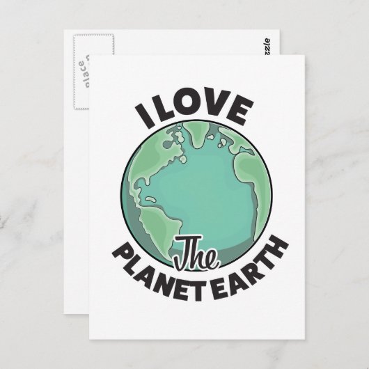 Ik hou van de planeet Aarde Briefkaart (Voorkant / Achterkant)