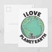 Ik hou van de planeet Aarde Feestdagenkaart (Voorkant / Achterkant)