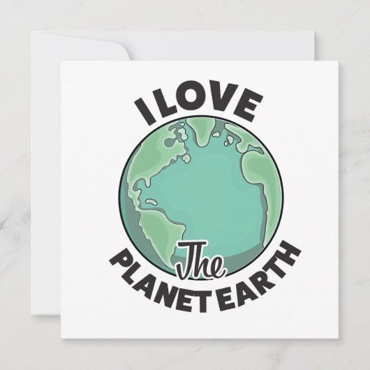 Ik hou van de planeet aarde kaart (Voorkant)