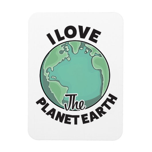 Ik hou van de planeet aarde magneet (Verticaal)
