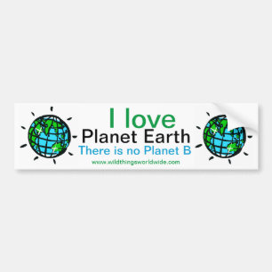 Ik hou van de planeet Aarde - red onze planeet - Bumpersticker