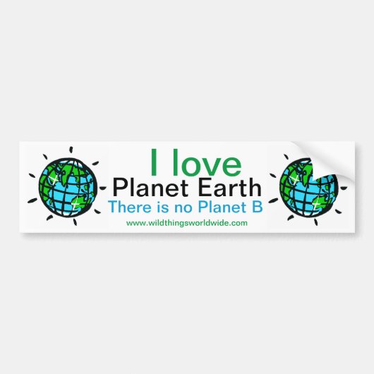 Ik hou van de planeet Aarde - red onze planeet - Bumpersticker (Voorkant)