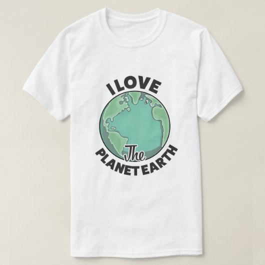Ik hou van de planeet Aarde T-shirt (Design voorkant)